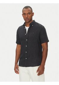 TOMMY HILFIGER - Tommy Hilfiger Koszula MW0MW35207 Czarny Regular Fit. Kolor: czarny. Materiał: len
