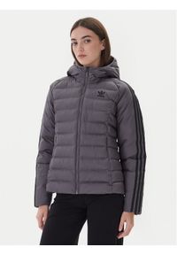 Adidas - adidas Kurtka przejściowa adicolor JX2938 Szary Slim Fit. Kolor: szary. Materiał: syntetyk