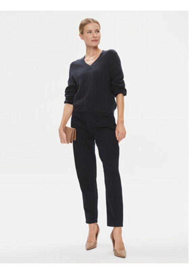 TOMMY HILFIGER - Tommy Hilfiger Sweter WW0WW39887 Granatowy Regular Fit. Kolor: niebieski. Materiał: wełna