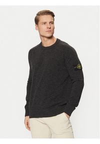 Stone Island Sweter 8115545B4 Szary Regular Fit. Kolor: szary. Materiał: wełna
