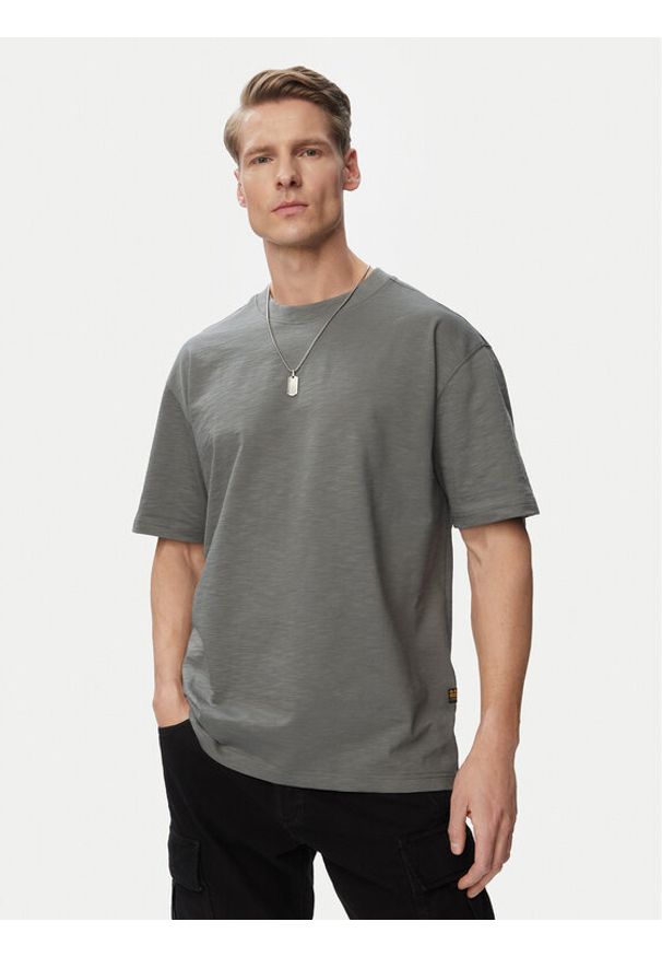 G-Star RAW - G-Star Raw T-Shirt Slub D28889-E512 Khaki Regular Fit. Kolor: brązowy. Materiał: bawełna