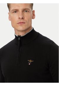 Aeronautica Militare Sweter 262MA1670UL00506 Czarny Regular Fit. Kolor: czarny. Materiał: bawełna #5