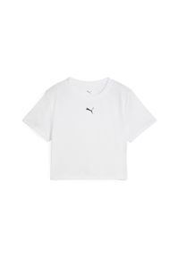 Puma - Damska krótka koszulka TAD ESSENTIALS PUMA. Kolor: biały. Długość: krótkie