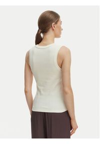 TOMMY HILFIGER - Tommy Hilfiger Top WW0WW47806 Beżowy Slim Fit. Kolor: beżowy. Materiał: bawełna #5