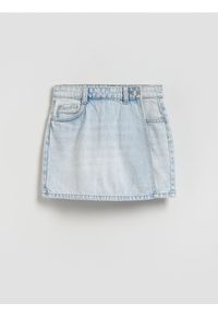 Reserved - Jeansowe szorty imitujące spódnicę - niebieski. Kolor: niebieski. Materiał: jeans #1