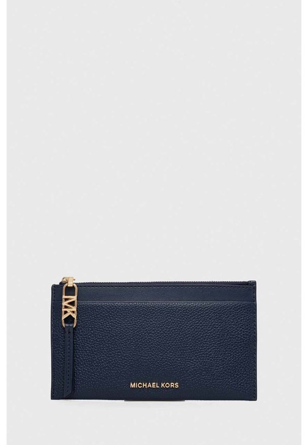 MICHAEL Michael Kors portfel skórzany damski kolor granatowy. Kolor: niebieski. Materiał: skóra