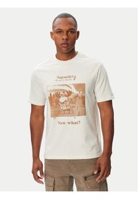 Napapijri T-Shirt Cabin NP0A8B3F Kremowy Relaxed Fit. Kolor: kremowy. Materiał: bawełna #1