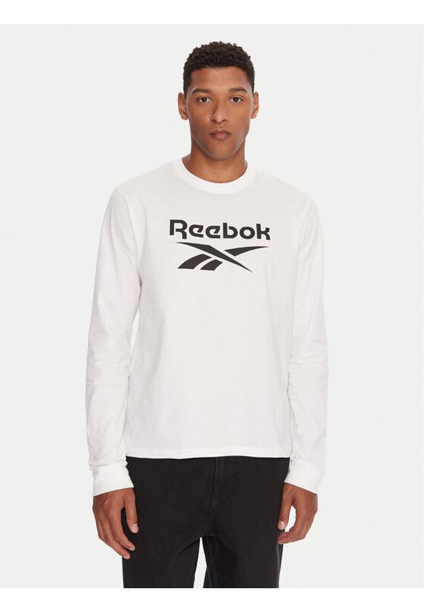 Reebok Longsleeve RK25138CCM Biały Regular Fit. Kolor: biały. Materiał: bawełna. Długość rękawa: długi rękaw