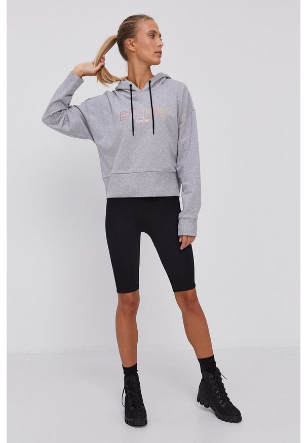 DKNY - Dkny - Bluza. Kolor: szary. Wzór: nadruk