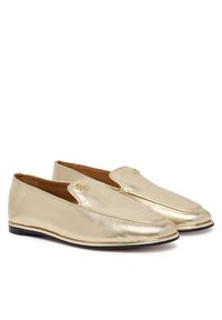 TOMMY HILFIGER - Tommy Hilfiger Lordsy Gold Loafer FW0FW08958 Złoty. Kolor: złoty. Materiał: skóra #4