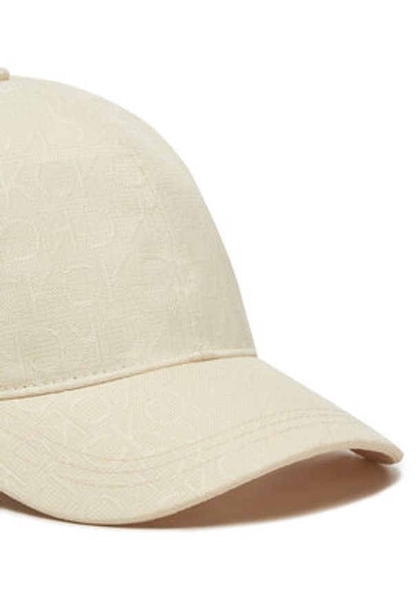 Calvin Klein Czapka z daszkiem Monogram Jacquard Cap K60K612871 Écru. Kolor: kremowy. Materiał: poliester