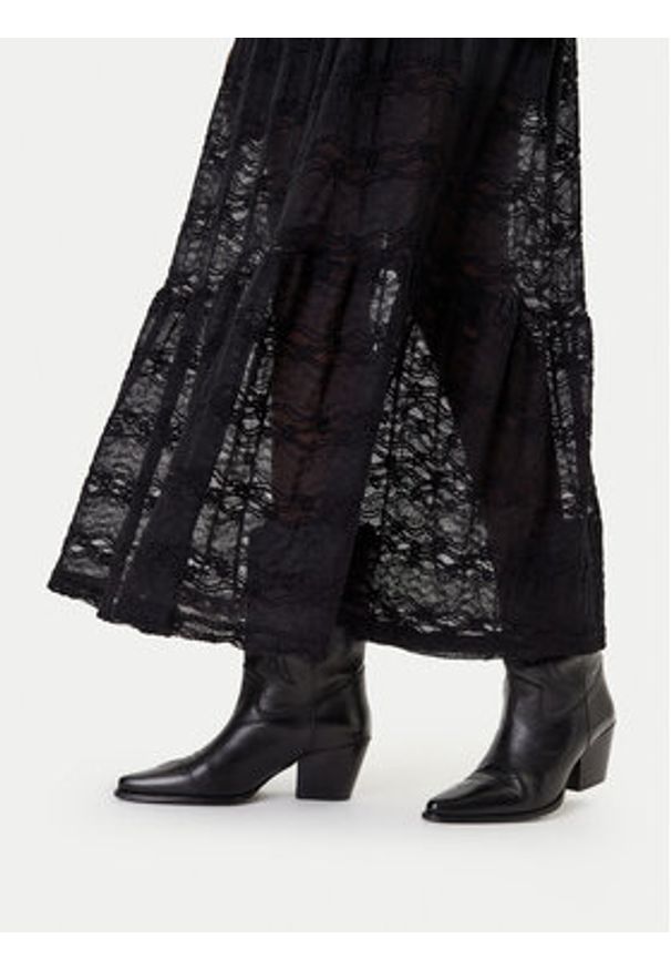 only - ONLY Spódnica maxi Luna 15353206 Czarny Regular Fit. Kolor: czarny. Materiał: syntetyk, bawełna