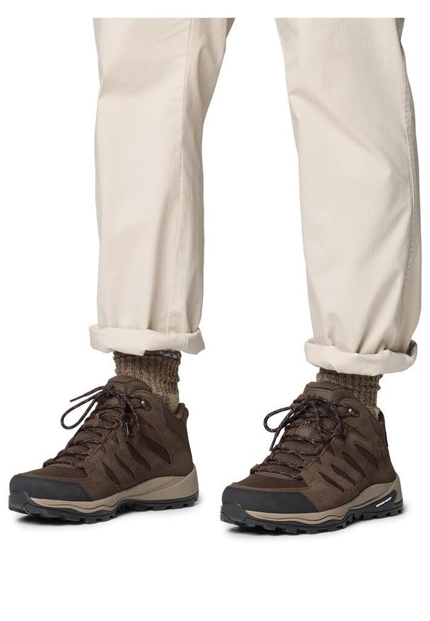 columbia - Buty turystyczne męskie Columbia Redmond IV Mid Waterproof. Kolor: brązowy. Sport: turystyka piesza