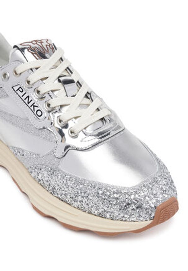 Pinko - PINKO Sneakersy Zoe 03 SS0091T033 Srebrny. Kolor: srebrny. Materiał: skóra