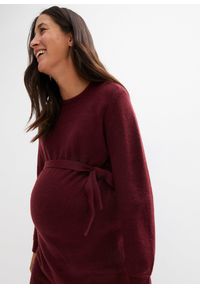 bonprix - Sukienka ciążowa dzianinowa. Kolekcja: moda ciążowa. Kolor: czerwony. Materiał: dzianina #3