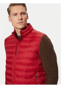 TOMMY HILFIGER - Tommy Hilfiger Bezrękawnik MW0MW37677 Czerwony Regular Fit. Kolor: czerwony. Materiał: syntetyk. Długość rękawa: bez rękawów