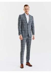 Pako Lorente - PAKO LORENTE – Szara marynarka garniturowa w kratę z wełną. Kolor: szary. Materiał: wełna. Styl: elegancki #9