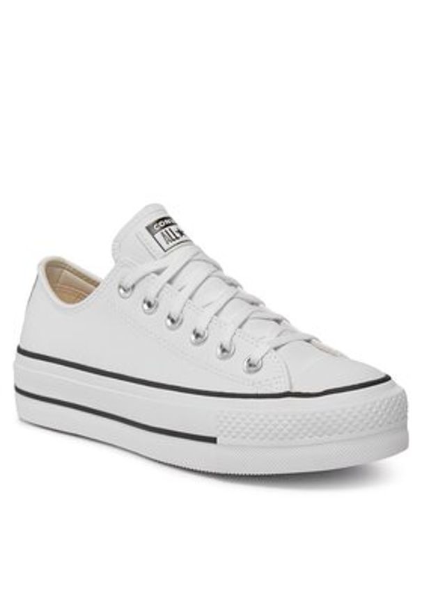 Converse Trampki Chuck Taylor All Star Lift Clean Ox 561680C Biały. Kolor: biały. Materiał: skóra