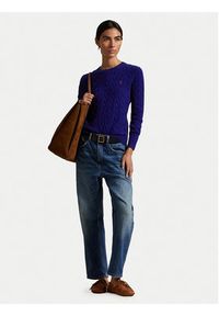 Polo Ralph Lauren Sweter 211971865012 Granatowy Slim Fit. Typ kołnierza: polo. Kolor: niebieski. Materiał: wełna #3