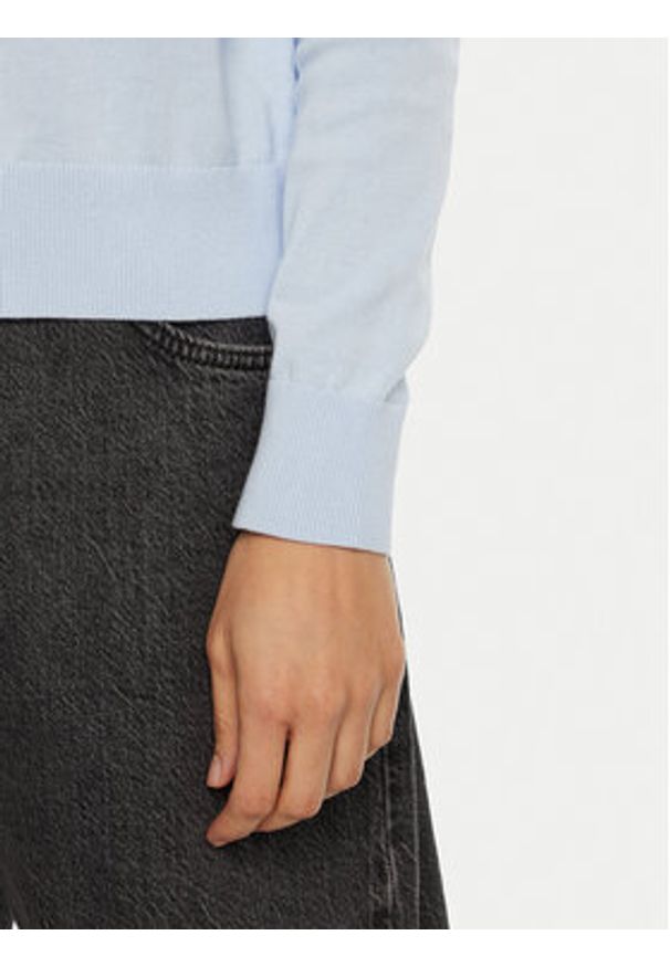 Tommy Jeans Sweter Essential DW0DW20159 Błękitny Regular Fit. Kolor: niebieski. Materiał: bawełna