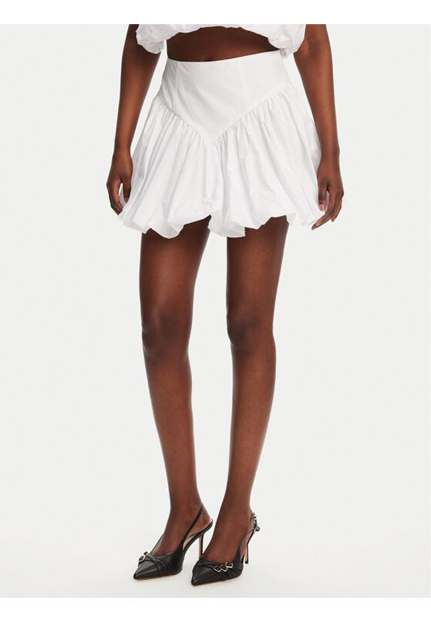 BARDOT Spódnica mini Lissett Poplin 59796SB Biały Regular Fit. Kolor: biały. Materiał: bawełna