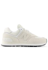 Buty damskie New Balance WL574RBL – beżowe. Kolor: beżowy. Materiał: zamsz, guma. Szerokość cholewki: normalna. Model: New Balance 574