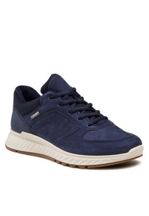 ecco - ECCO Sneakersy Exostride W Low Gtx GORE-TEX 83530301303 Granatowy. Kolor: niebieski. Materiał: nubuk, skóra. Technologia: Gore-Tex