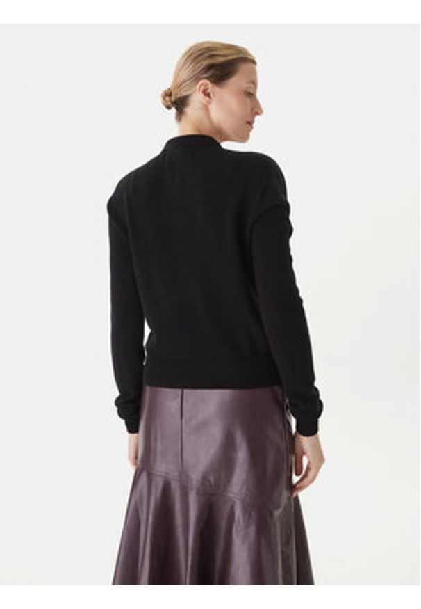 KAOS Sweter RI1KT019 Czarny Regular Fit. Kolor: czarny. Materiał: wełna