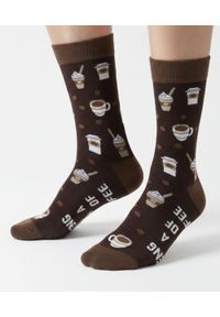 His Story - Tematyczne Skarpetki Bawełniane - Kawa, Dla Baristy. Kolor: brązowy, beżowy, wielokolorowy. Materiał: elastan, bawełna, poliamid #3