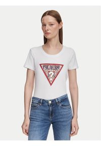 Guess T-Shirt W6YI25 K4344 Biały Slim Fit. Kolor: biały. Materiał: bawełna #1