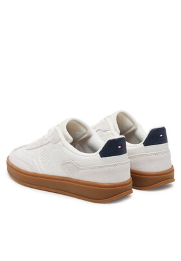 TOMMY HILFIGER - Tommy Hilfiger Sneakersy Th Heritage Sneaker FW0FW08643 Biały. Kolor: biały. Materiał: skóra