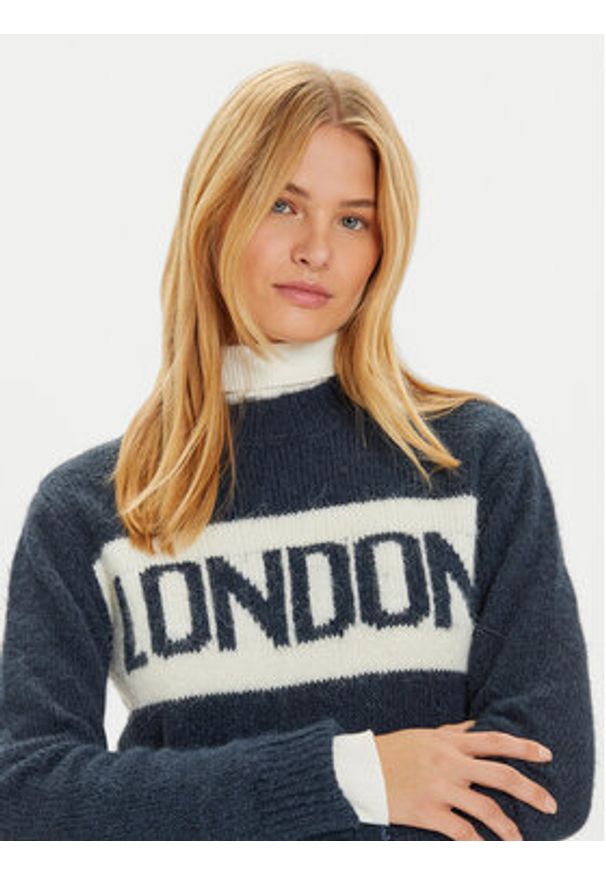 Pepe Jeans Sweter Hilda PL702227 Granatowy Regular Fit. Kolor: niebieski. Materiał: syntetyk