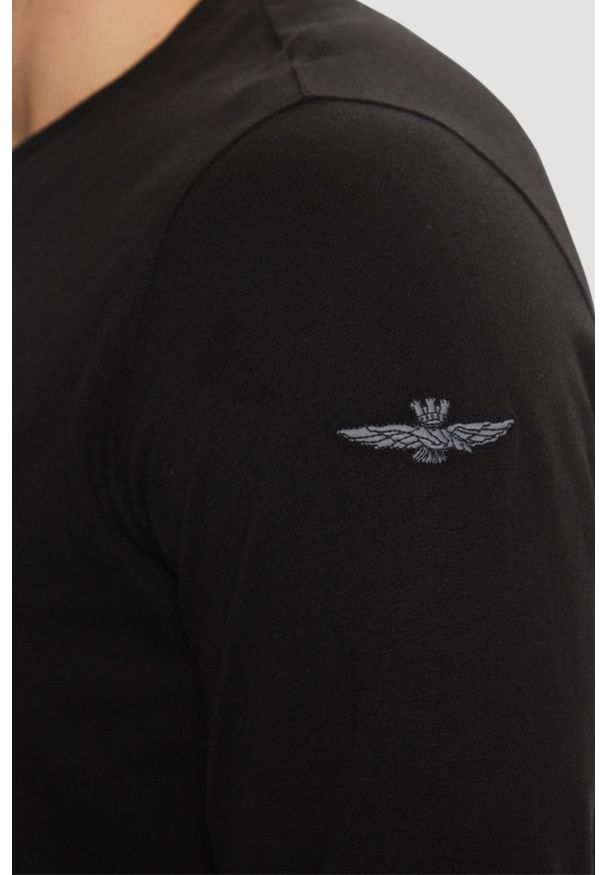 Aeronautica Militare - AERONAUTICA MILITARE Czarny męski longsleeve With Patches, Rozmiar 3XL. Kolor: niebieski. Długość rękawa: długi rękaw