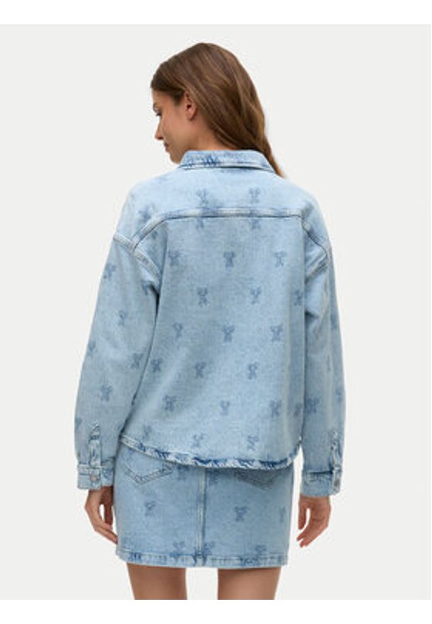 Vero Moda Koszula jeansowa Hayden 10326371 Niebieski Oversize. Kolor: niebieski. Materiał: bawełna