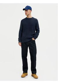 Jack & Jones Sweter Global 12287594 Granatowy Regular Fit. Kolor: niebieski. Materiał: bawełna #3