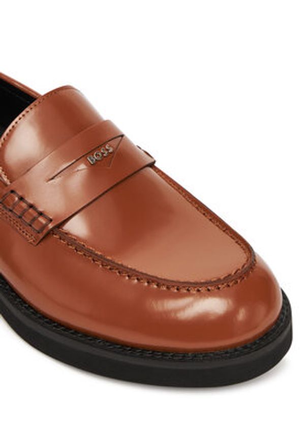 BOSS Mokasyny Eleri 50548761 Brązowy. Kolor: brązowy. Materiał: skóra
