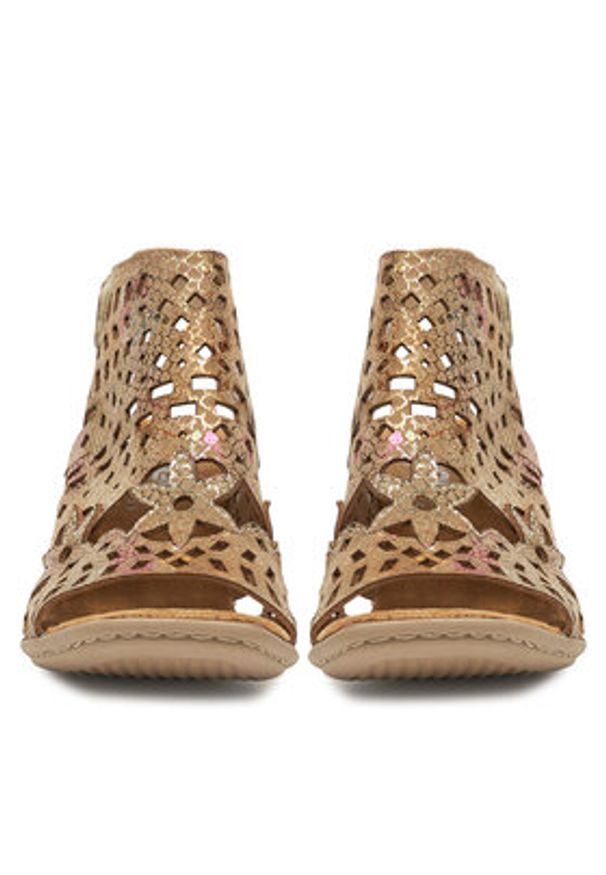 Rieker Sandały 64780-90 Kolorowy. Materiał: syntetyk. Wzór: kolorowy