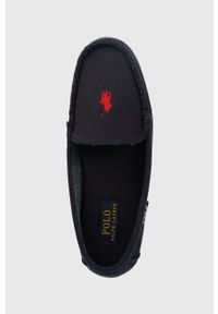 Polo Ralph Lauren mokasyny DECLAN damskie kolor granatowy na płaskim obcasie. Nosek buta: okrągły. Kolor: niebieski. Materiał: guma. Obcas: na obcasie. Wysokość obcasa: niski