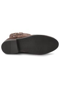 Botki damskie Vinceza, cholewka z materiału ażurowa z zamkiem z boku na płaskiej podeszwie, brązowe, 39997. Zapięcie: zamek. Kolor: brązowy. Materiał: materiał. Szerokość cholewki: normalna. Wzór: ażurowy. Obcas: na płaskiej podeszwie #6