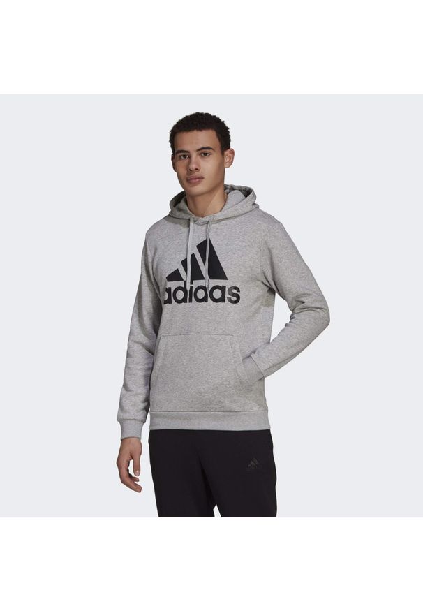 Adidas - Bluza z kapturem adidas Essentials Fleece Big Logo, Mężczyźni. Typ kołnierza: kaptur. Kolor: czarny, szary, wielokolorowy. Materiał: bawełna, materiał. Sport: fitness