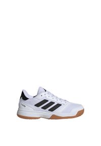 Adidas - Buty Ligra 8 Kids IN. Kolor: biały, wielokolorowy, czarny. Materiał: materiał