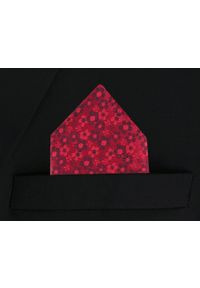 Poszetka Męska, Elegancka - Alties - Czerwona w Drobny Wzór Kwiatowy. Kolor: czerwony. Materiał: poliester. Wzór: kwiaty #3