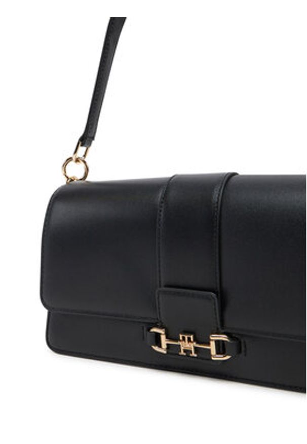 TOMMY HILFIGER - Tommy Hilfiger Torebka Heritage Leather Conv Crossover AW0AW17399 Czarny. Kolor: czarny. Materiał: skórzane