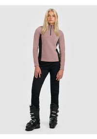 4f - 4F Bielizna termiczna polarowa (góra) damska - brązowa L. Typ kołnierza: kołnierzyk stójkowy. Kolor: brązowy. Materiał: polar. Sezon: zima. Sport: turystyka piesza #2