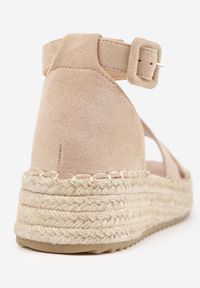 Born2be - Beżowe Sandały VICES na Plecionym Koturnie Ozdobione Wycięciami Cirilea. Okazja: na co dzień, na spacer. Zapięcie: sprzączka. Kolor: beżowy. Wzór: aplikacja. Sezon: lato. Obcas: na koturnie. Styl: casual, klasyczny, elegancki #6