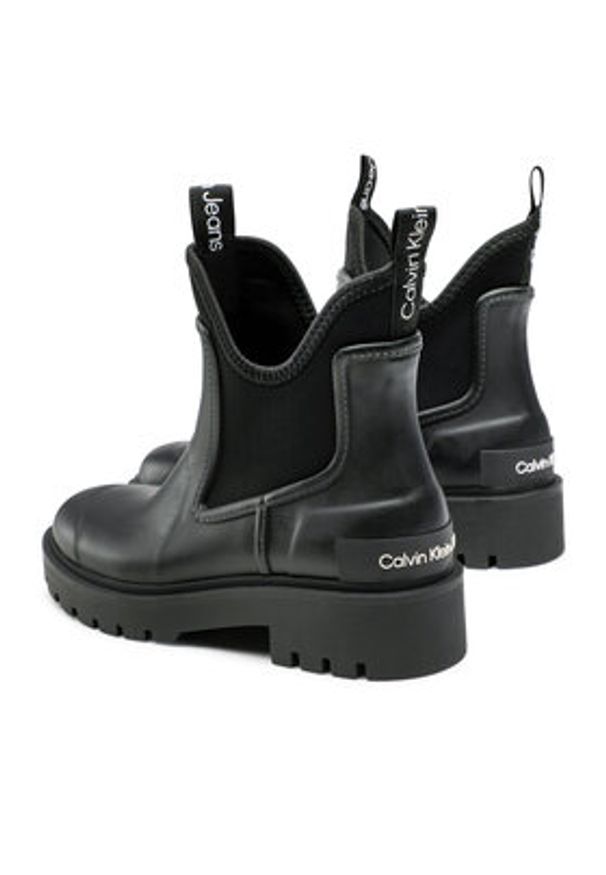 Calvin Klein Jeans Kalosze Mid Rainboot Chelsea YW0YW01034 Czarny. Kolor: czarny. Materiał: syntetyk