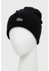 Lacoste czapka wełniana kolor czarny wełniana. Kolor: czarny. Materiał: wełna #2