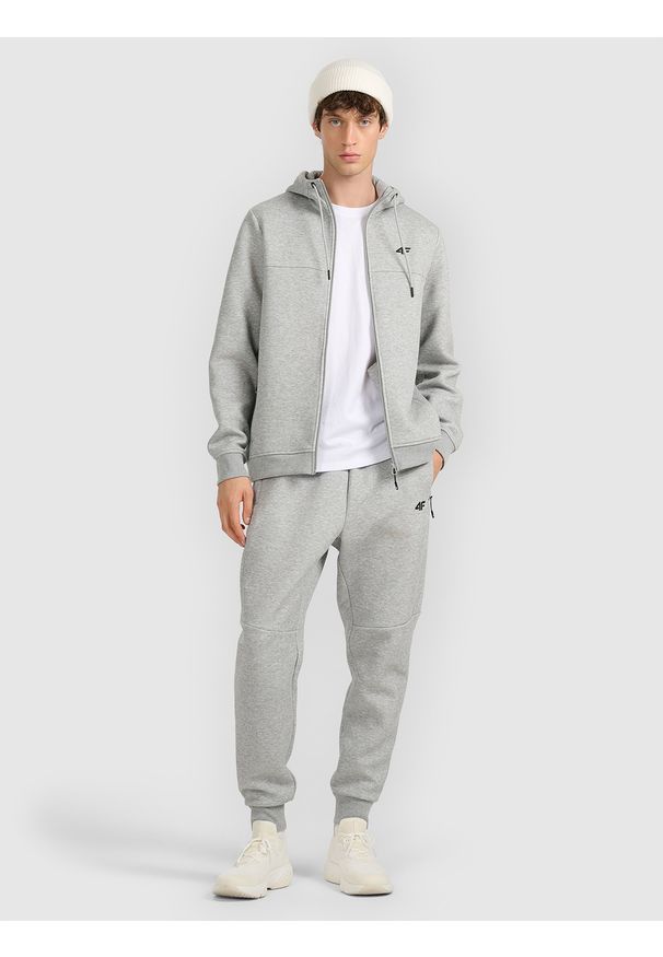 4f - 4F Spodnie dresowe joggery męskie - szare S. Kolor: szary. Materiał: dresówka. Sport: fitness