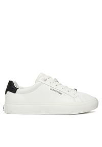 Calvin Klein Sneakersy Vulc Lace Up Lth/Moire Bt HW0HW02747 Biały. Kolor: biały. Materiał: skóra #1