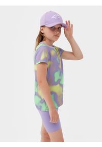 4F JUNIOR - T-shirt z nadrukiem dziewczęcy. Kolor: wielokolorowy. Materiał: bawełna. Wzór: nadruk